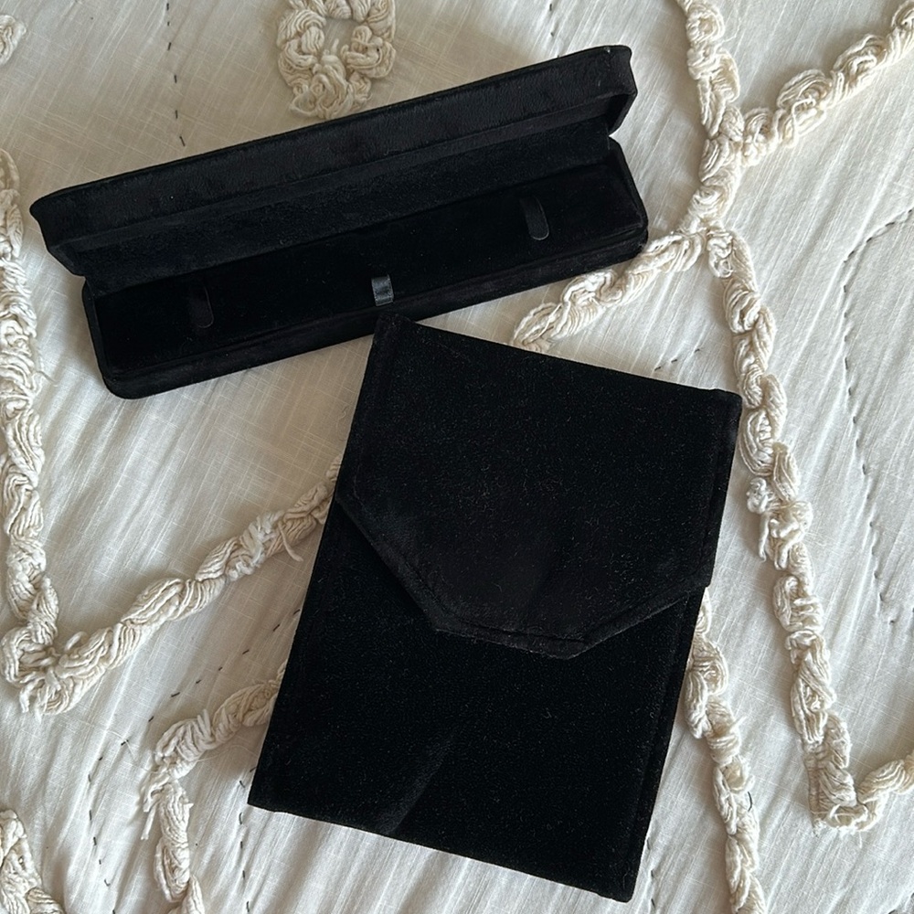 2 Black Velvet Jewelry Boxes